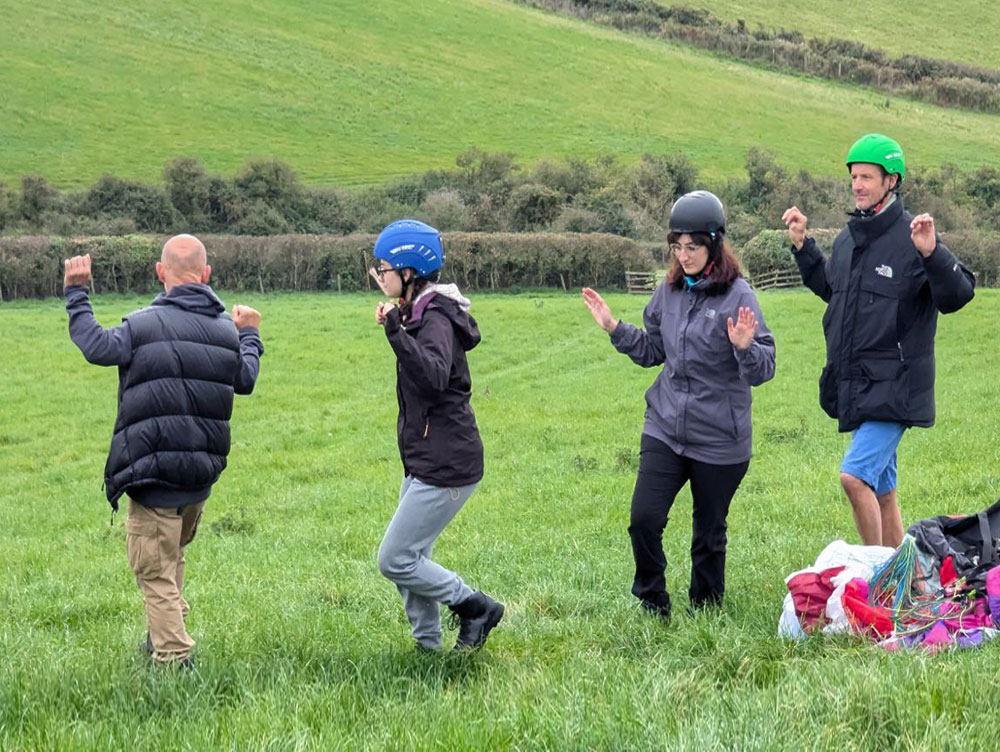 Paul demoing landing approaches with day 1 students